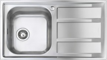 FOSTER 1971 062 Lavello Cucina 1 Vasca Incasso Gocciolatoio Dx 86 cm Acciaio
