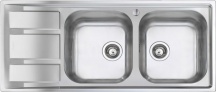 FOSTER 1972 061 Lavello Cucina 2 Vasche Acciaio Inox Incasso 116 cm  FM 86.1V.STD