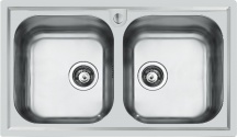 FOSTER 1974 060 Lavello Cucina 2 Vasche Incasso 86 cm Inox Spazzolato  FM