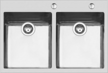 FOSTER 2269 050 Lavello Cucina 2 Vasche Incasso Filotop 77 cm Inox Spazzolato KE Filotop