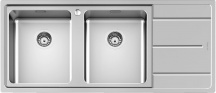 FOSTER 3212 051 Lavello Cucina 2 Vasche Incasso Gocciolatoio Sx 116 cm Inox  EVO