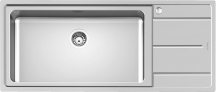 FOSTER 3216 052 Lavello Cucina 1 Vasca Incasso Gocciolatoio Dx 116 cm Acciaio