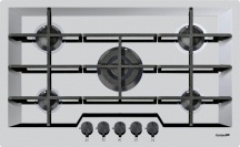 FOSTER 7600 666 Piano Cottura 5 fuochi a Gas 80 cm Inox Spazzolato  KE Black