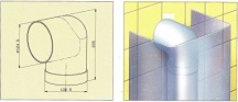 Faber 112.0157.307 Curva circolare 90 Accessorio per cappa D 13 cm Curva CC 90