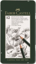 Faber Castell 119065 Set Metallo con Matite Grafite 12 pz 8B a 2H CASTELL 9000