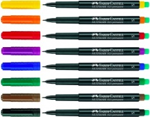 Faber Castell 152304 Marcatore permanente Nero Blu Verde Rosso 4 pezzi