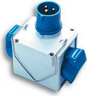 FANTON 73.110 Adattatore Da presa Industriale 220 V a doppia presa 220 Volt