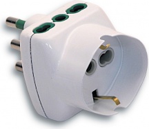 FANTON 87.240 Spina Elettrica Adattatore Tripla presa Alveoli in ottone