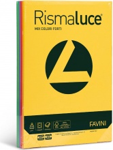Favini A67X114 Carta Colorata A4 125 fogli Blu Verde Arancione Rosso Gialo
