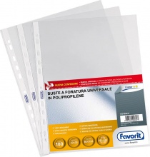 Favorit 100460043 Confezione 100 Buste Foratura Linear 22x30 Ba