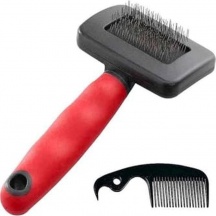 Ferplast 85942899 Spazzola Cardatrice per Animali Cardatore Small Nero e Rosso