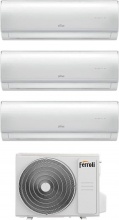 Ferroli 2CP001HF1HF1IF+2CP001RF Climatizzatore Trial Split Inverter 9+9+12 A++A+ WIFI con 27-3 Giada M