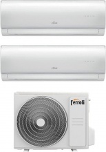 Ferroli 2CP001IF + 2CP001IF + 2CP001PF Climatizzatore Dual Split 12+12 A++A R32 WIFI con 18-2 Giada M