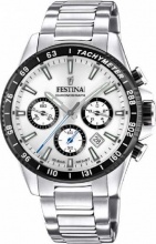 Festina F20560-1 Orologio Uomo 45 mm Acciaio Quarzo Crono 10 atm Silver Silver