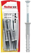 Fischer 504511 Tasselli prolungati in Nylon � 8 mm con vite testa croce 10 pz