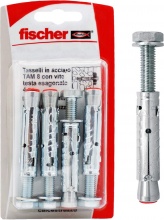 Fischer 504572 Tasselli acciaio d.12 mm con vite a bullone 8 mm 4 pz
