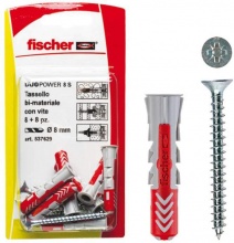 Fischer 537630 Confezione 4 tasselli Duopower � 10 mm con vite 7x80 testa croce