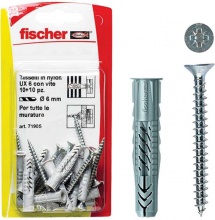 Fischer 71906 8 tasselli UX univers. Nylon d.8,0 mm con vite testa croce