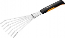 Fiskars 1027044 Rastrello con Manico 7 Denti Inox Softgrip Lunghezza 44.3cm  XACT