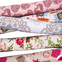 Floralcasa 44800 Paraspifferi Rivestito in Tela con Cotone Decoro Floreale