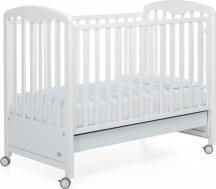 Foppapedretti 9900178710 Lettino Culla Neonato in Legno con Ruote Cassettone Bianco Patty