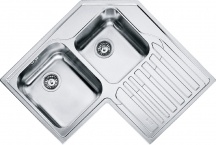 Franke 101.0001.044 Lavello Cucina 2 Vasche Gocciolatoio Dx 83 Cm Inox Angolo