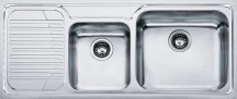 Franke 101.0017.504 Lavello Cucina 2 Vasche Gocciolatoio sx 116 Cm Inox Galassia