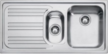 Franke 101.0053.245 Lavello Cucina 1 Vasca e Mezzo Gocciolatoio Sx 100 cm Inox