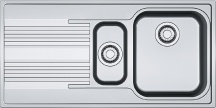 Franke 101.0356.888 Lavello Cucina 1 Vasca e mezza Gocc. sx 100 Cm Inox Smart