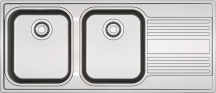 Franke 1010358154 Lavello Cucina 2 Vasche Gocciolatoio SX 116 cm Inox Satinato 101.0358.154