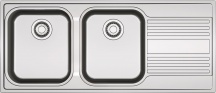 Franke 101.0358.154 Lavello Cucina 2 Vasche Gocciolatoio SX 116 cm Inox Satinato