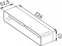 Franke 112.0040.337 Raccordo Rettangolare per Tubi Cappa Aspirante 226x52x60 mm