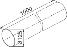 Franke 112.0040.372 Raccordo Tubo per Tubi Cappa Aspirante � 125 x 1000 mm