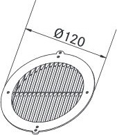 Franke 112.0040.374 Griglia per Cappa Circolare di Uscita Accessorio � 120 mm