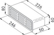 Franke 112.0040.375 Griglia per Cappa Rettangolare di Uscita 246x80x50 mm