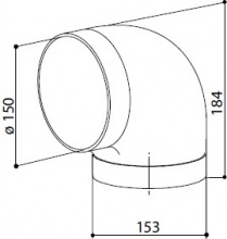 Franke 112.0253.688 Curva circolare 90� diametro 150 mm per Cappa Cucina