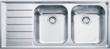 Franke 127.0059.719 Lavello Cucina 2 Vasche Gocciolatoio sx 51,4 Cm Inox Neptune