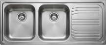 Franke RRX621 Lavello Cucina 2 Vasche da Incasso Gocciolatoio Dx 116 cm Acciaio