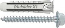 Friulsider 60073B10050 Tasselli in Nylon � 10 mm L. 50 mm con Vite L. 60 mm Cf da 100 Pz X1