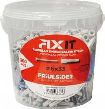 Friulsider 90411B0000200 Tassello Nylon Fixit � 8x51 mm Tsp 5x60 mm 130 Pz