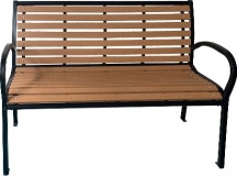 GDLC ALBA MARRONE Panchina da Giardino in AcciaioPlastica 125x60x80 cm Marrone Alba