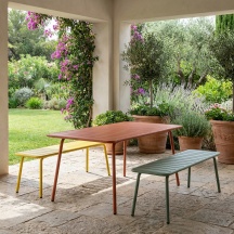 GDLC FLY COLORS GI Tavolo da Giardino Rettangolare Acciaio 160x90x73 cm Giallo Fly Colors