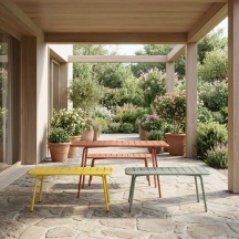 GDLC FLY COLORS GR Tavolo da Giardino Rettangolare Acciaio 160x90x73 cm Grigio Fly Colors