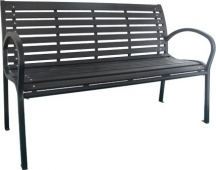 GDLC GAIA NERE Panchina da Giardino in AcciaioPlastica 125x60x80 cm Nero Gaia