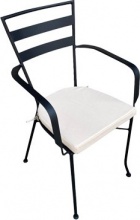 GDLC INDIE NERE Sedia da Giardino con Cuscino Ferro Verniciato 52,5x50x90 cm Nero Indie