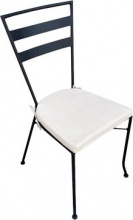 GDLC SEDIE INDIE CCUSCINO NERE Sedia da Giardino con Cuscino in Acciaio colore Nero 46x51x90 cm - Indie