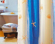 GEDY 100 - 180x200STELLE MARINE Tenda doccia vasca 180x200 Shower Curtain Impermeabile Moderna BeigeBlu100