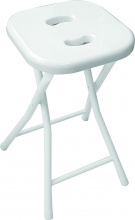 GEDY CO7602 Sgabello pieghevole bagno in resina 26 x 28 x 46.5 cm Bianco