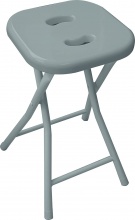 GEDY CO7608 Sgabello pieghevole bagno in resina 26 x 28 x 46.5 cm Grigio