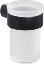 GEDY PI10141 Porta spazzolino Bagno Porta spazzolino da denti Bicchiere Nero